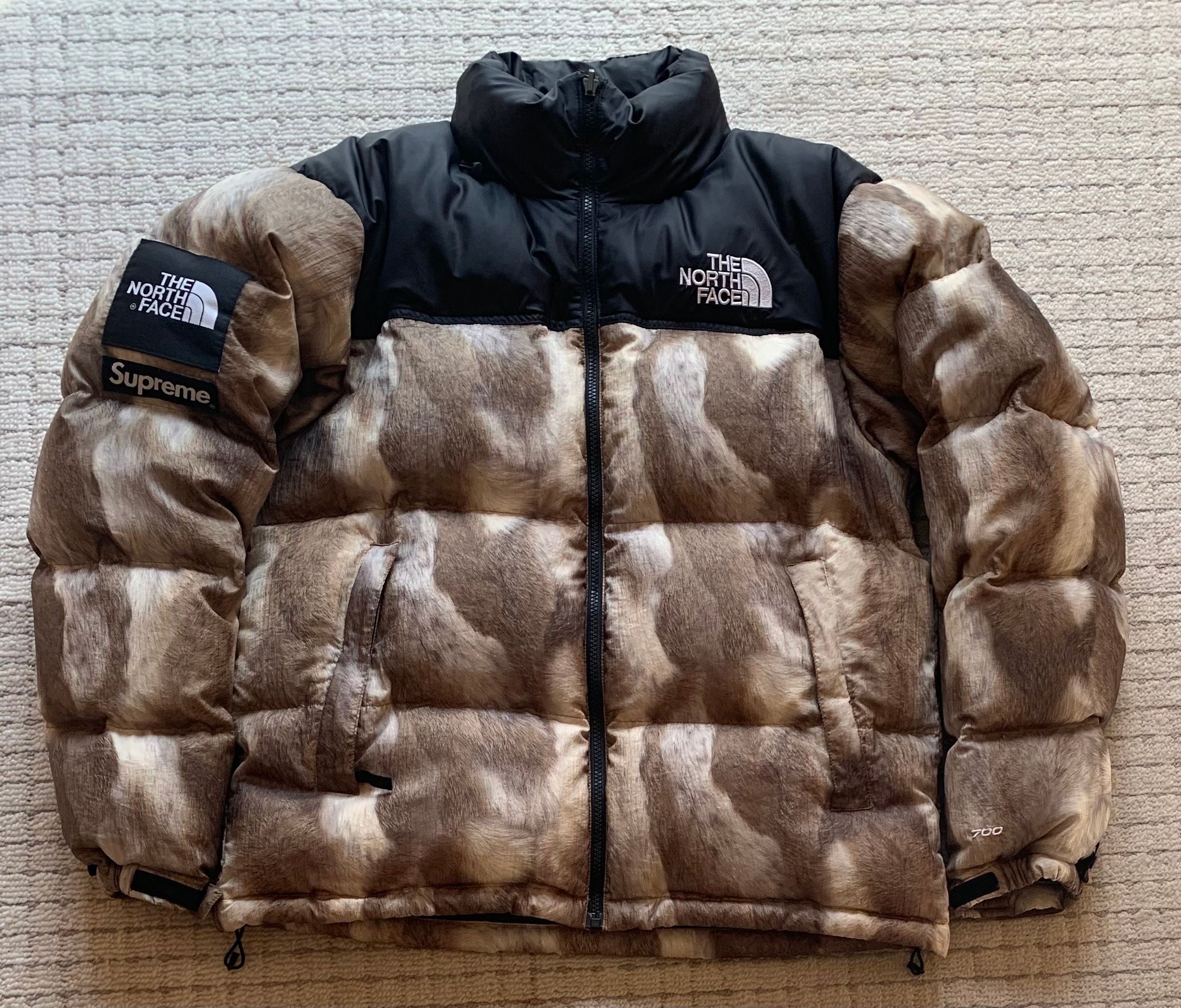 Supreme x The North Face Fur Print Nuptse Jacket "Brown"