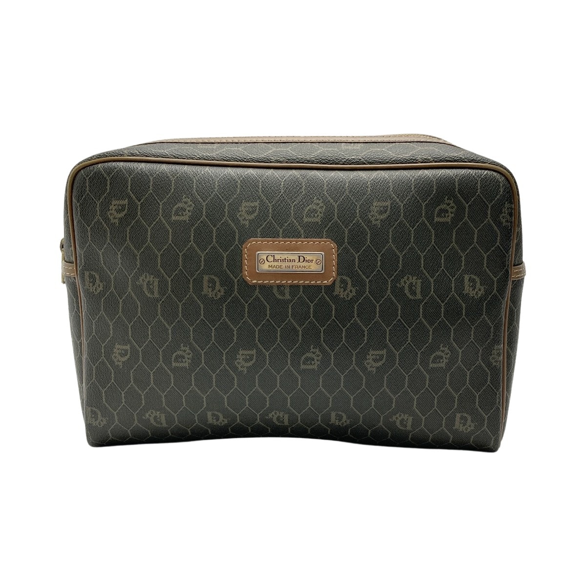 Christian Dior クリスチャンディオール ハニカム柄 クラッチバッグ ブラック系 セカンドバッグ ヴィンテージ