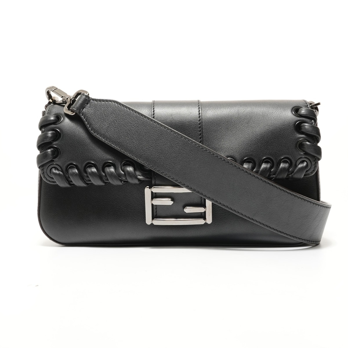 フェンディ FENDI レザー マンマバケット ショルダーバッグ【中古】