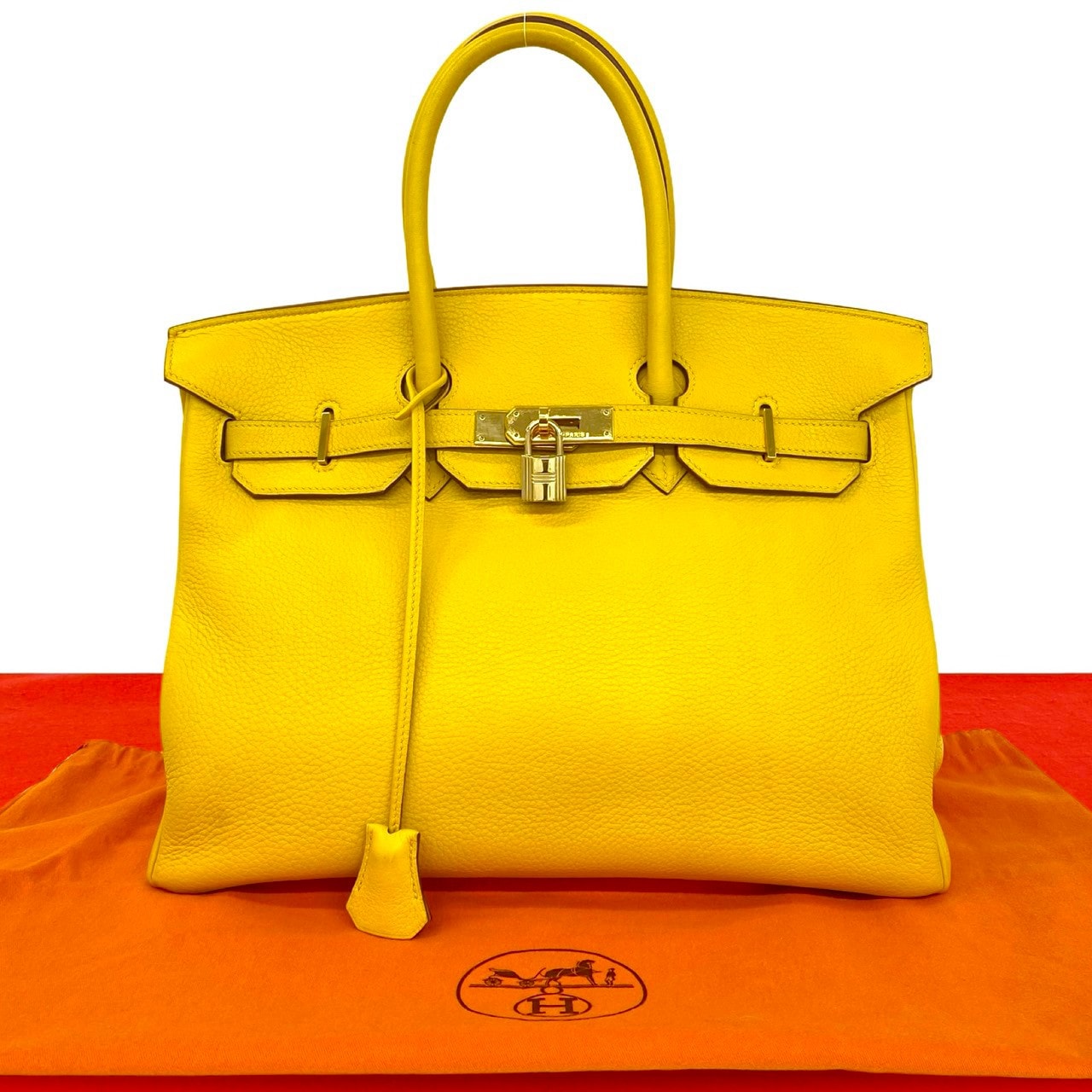HERMES エルメス バーキン 35 トリヨンクレマンス ハンドバッグ イエロー
 09-10