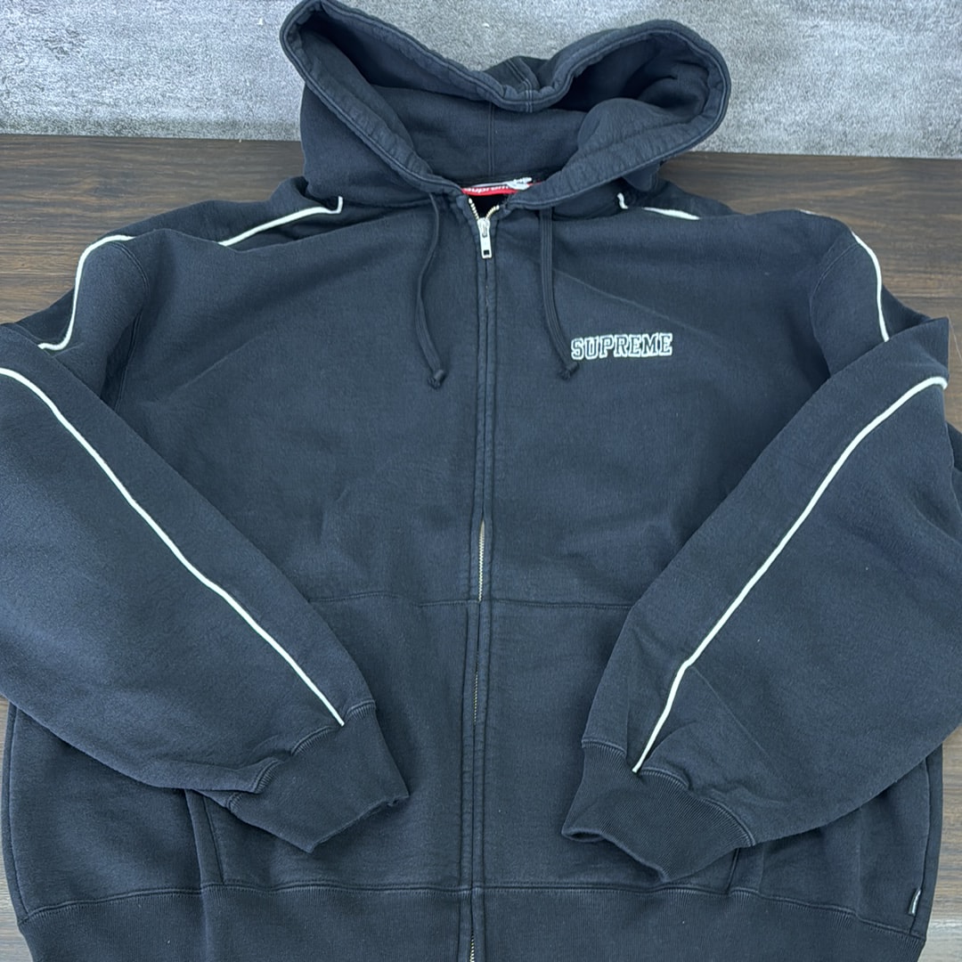 Supreme State Zip Up Hooded Sweatshirt 