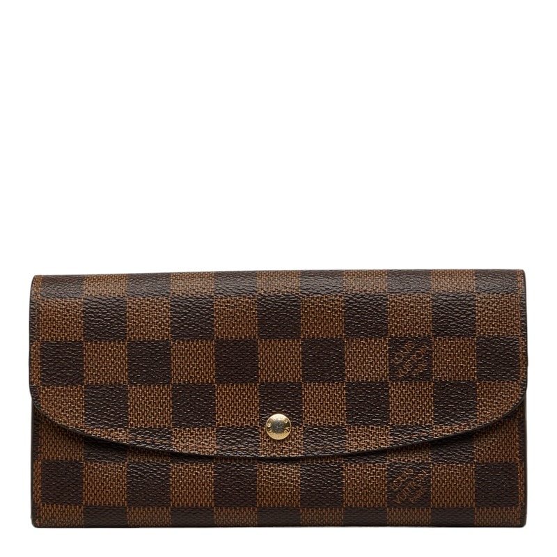 ルイ ヴィトン ダミエ ポルトフォイユ エミリー 長財布 N63019 ブラウン PVC レディース LOUIS VUITTON 【中古】