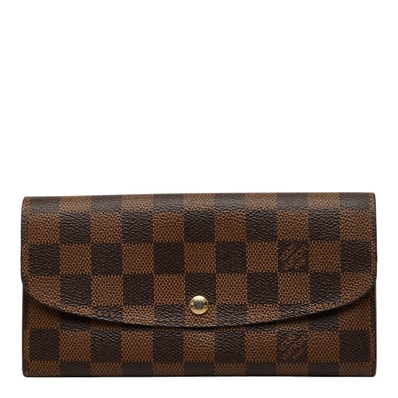 ルイ ヴィトン ダミエ ポルトフォイユ エミリー 長財布 N63019 ブラウン PVC レディース LOUIS VUITTON 【中古】