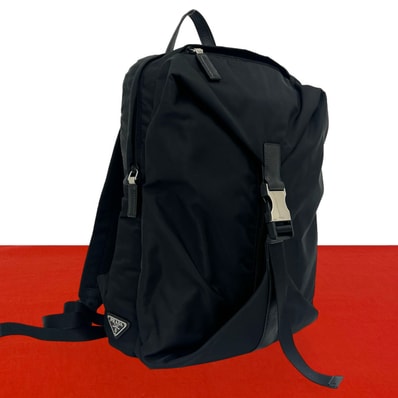 PRADA プラダ RE-NYLON 三角ロゴ 金具 ナイロン レザー リュックサック ブラック
16340
