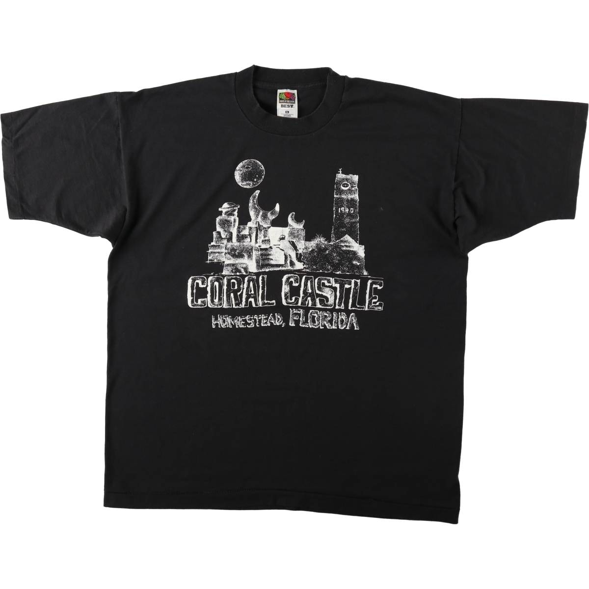 古着 00年代 フルーツオブザルーム FRUIT OF THE LOOM BEST CORAL CASTLEプリントTシャツ メンズXL相当/eaa647845