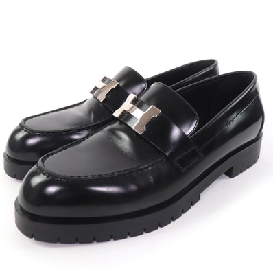 美品 エルメス ローファー モカシン フォーブル コンスタンス ブラック 36