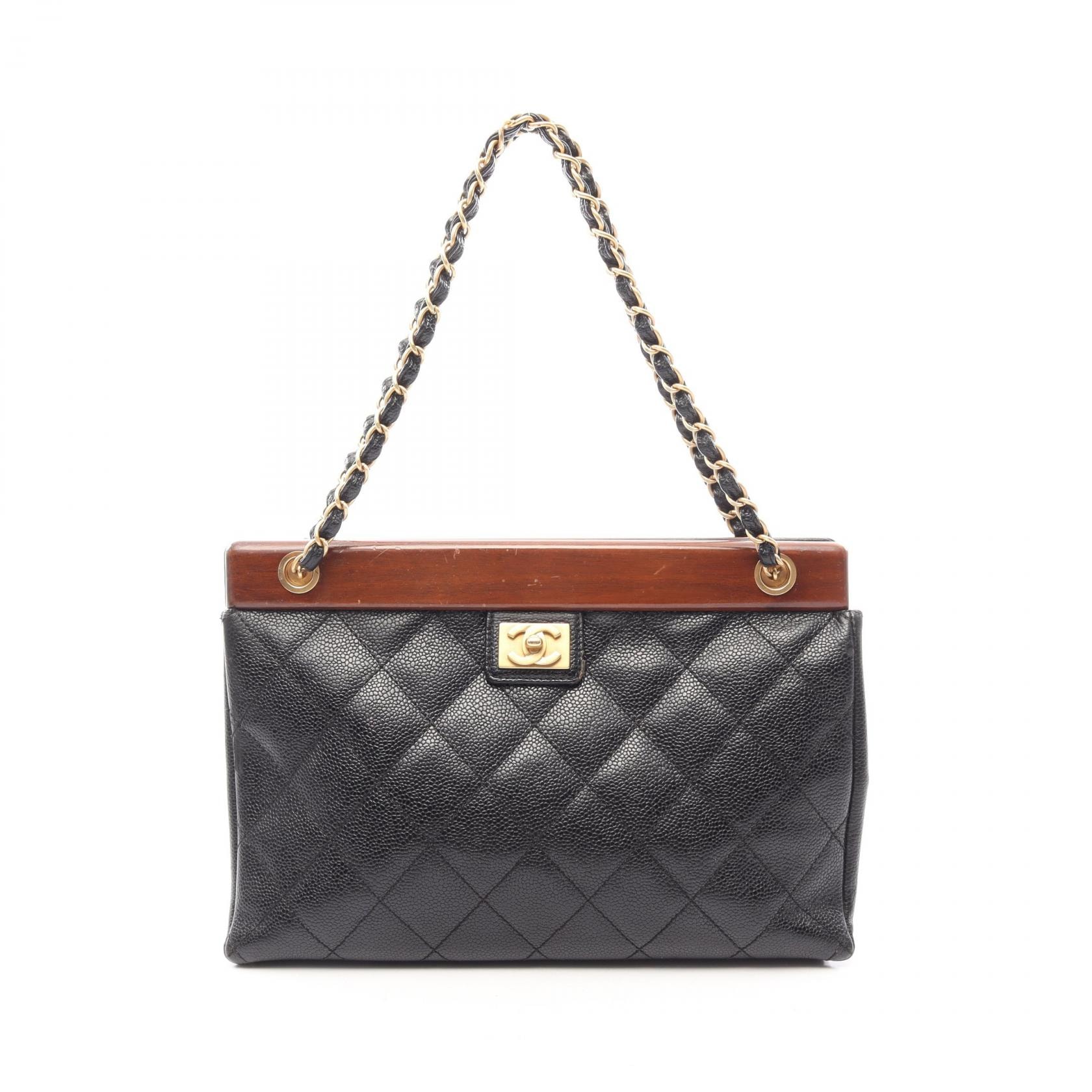 シャネル CHANEL マトラッセ トートバッグ バッグ キャビアスキン(グレインドカーフ) ウッド レディース ブラック系 / ブラウン系 【中古】