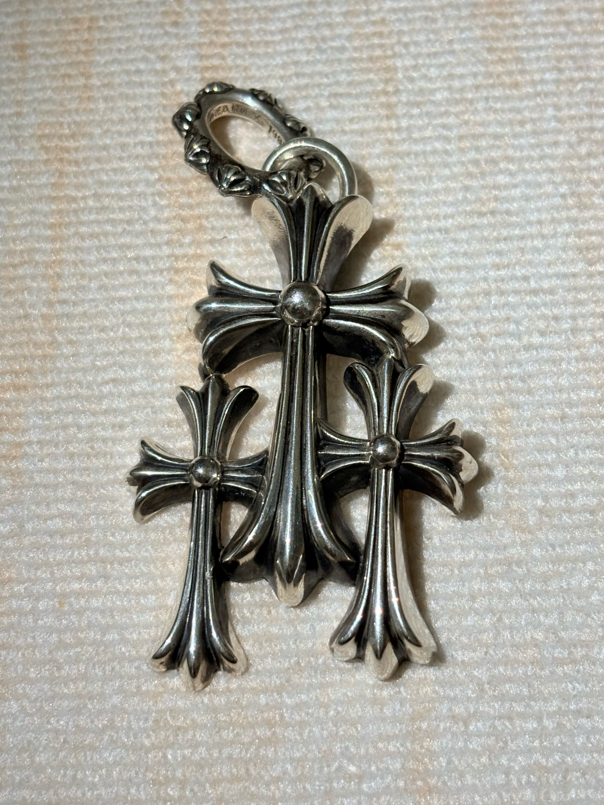 Chrome Hearts 3 CH Cross Small Pendant Top "Silver"