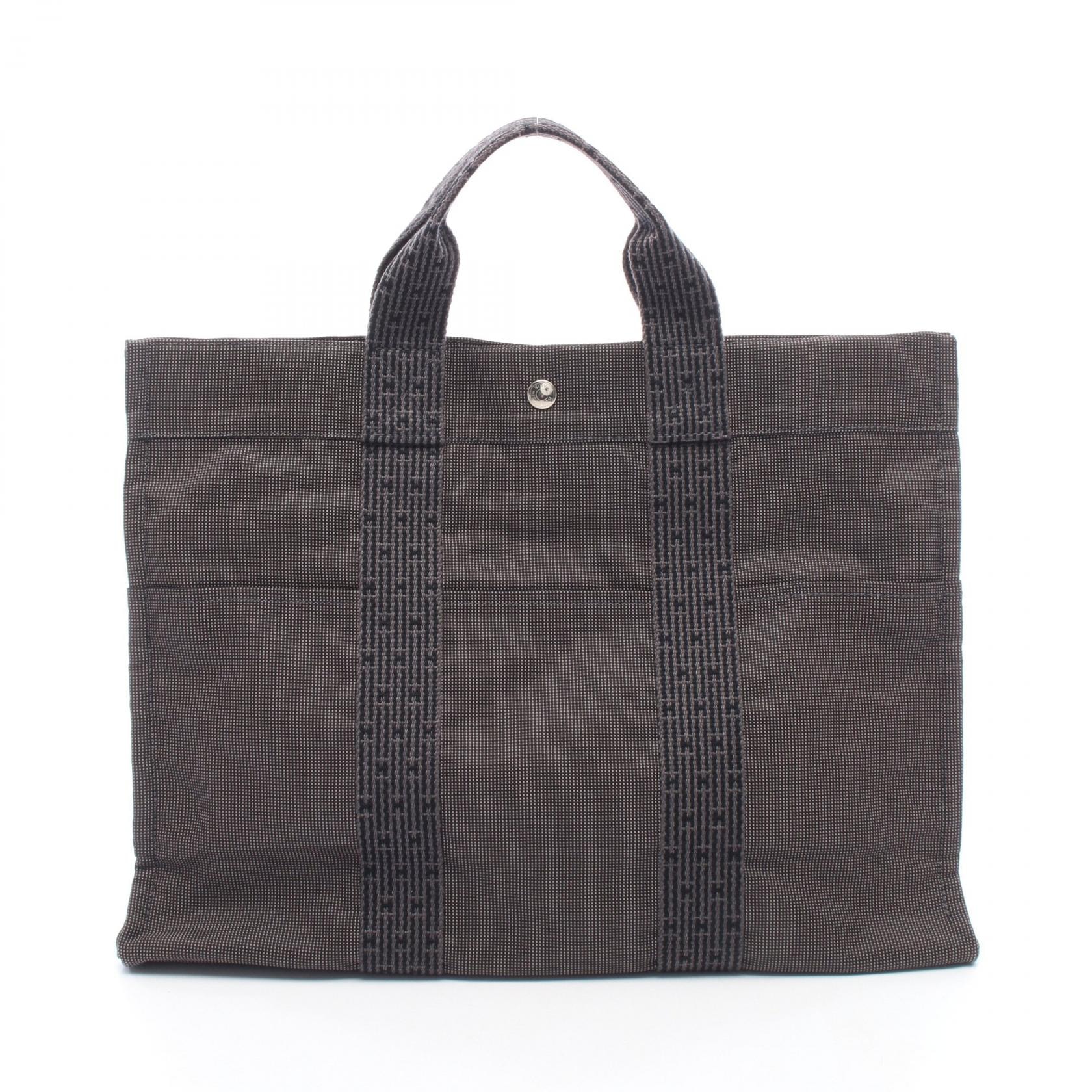 エルメス HERMES エールラインMM トートバッグ バッグ キャンバス メンズ レディース グレー系 【中古】
