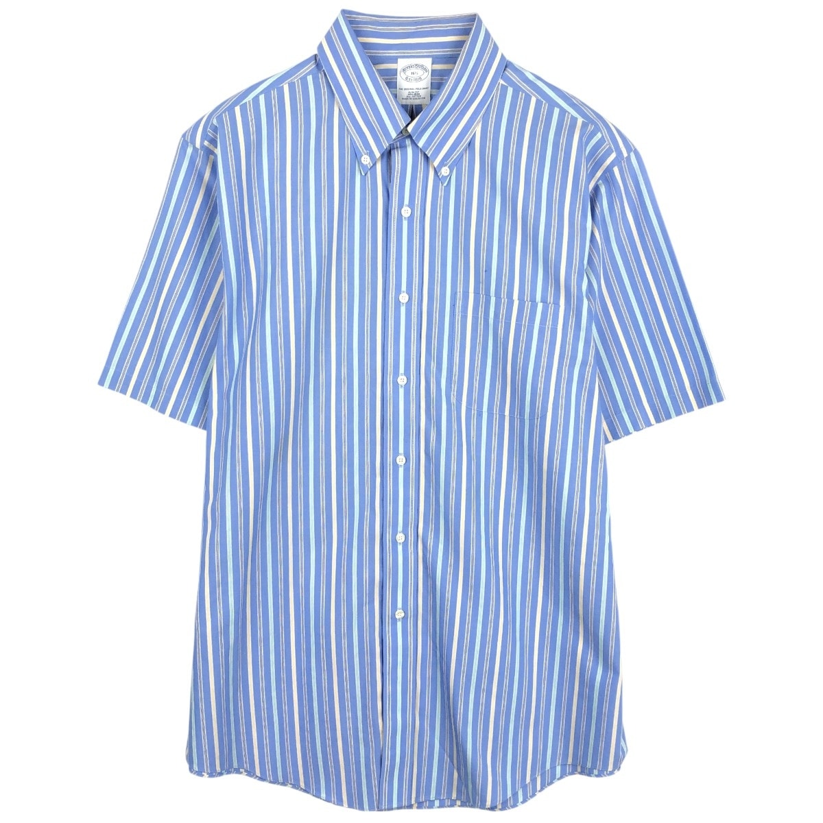 古着 ブルックスブラザーズ Brooks Brothers Est.1818 半袖 ボタンダウン ストライプシャツ メンズL相当/eaa668774
