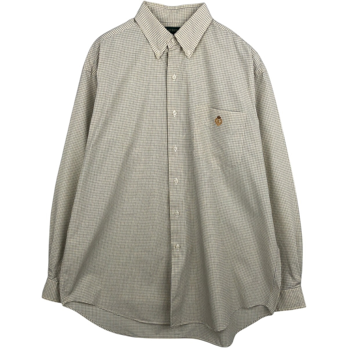古着 ラルフローレン Ralph Lauren LAUREN ローレン 長袖 ボタンダウンチェックシャツ メンズL相当/eaa631266