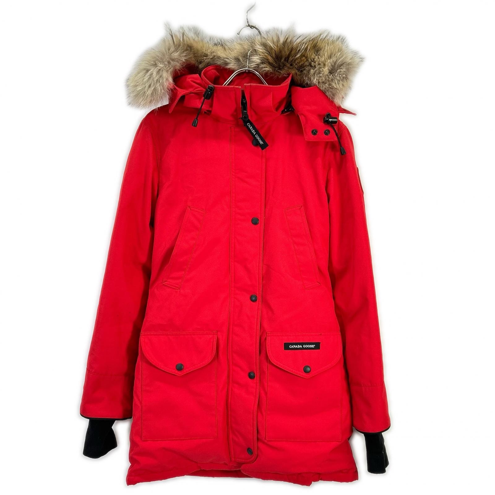 カナダグース 6550L レッド Trillium Parka ファー付きフード ダウンジャケット XS