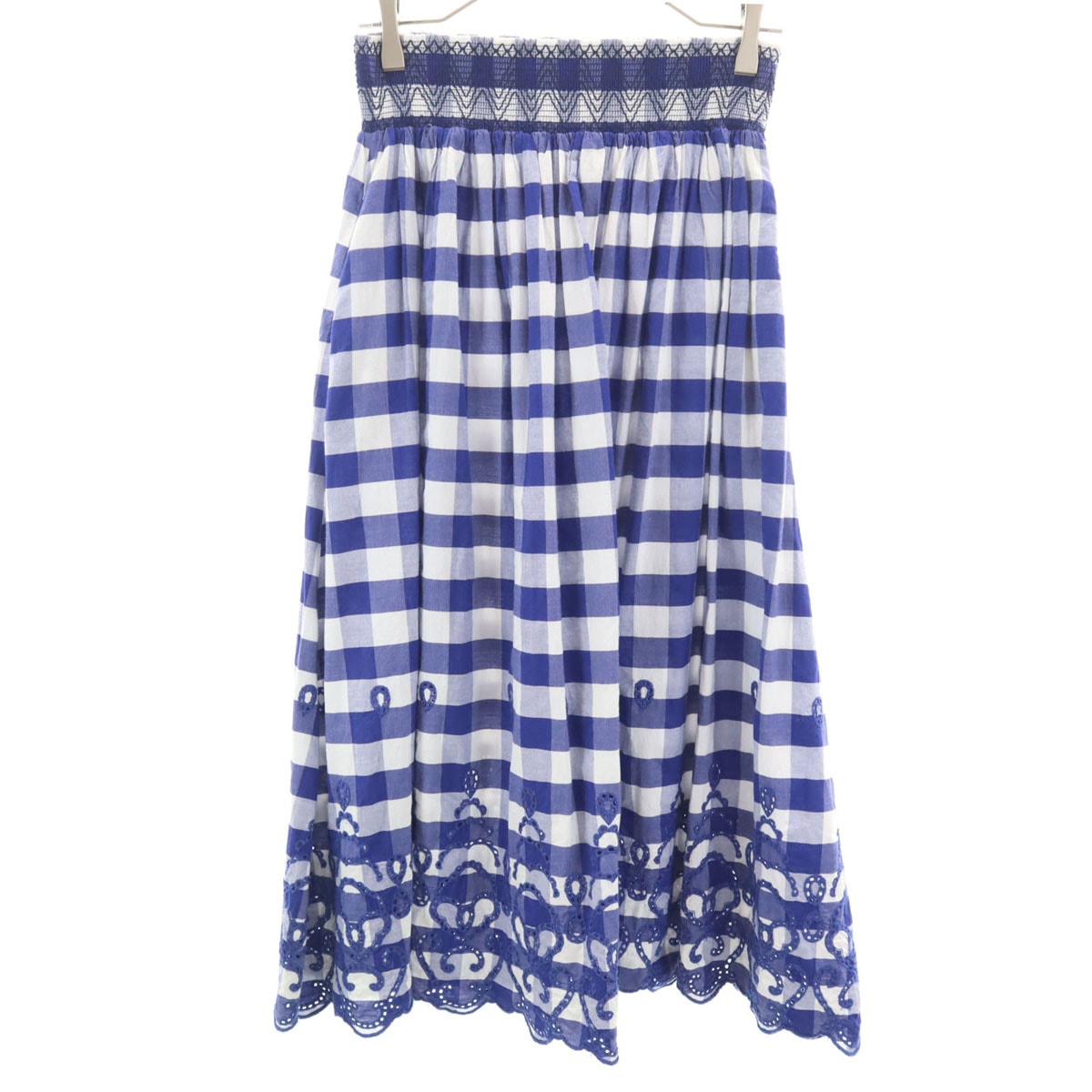 ZARA WOMAN ザラウーマン チェック柄 ロング丈 フレアスカート XS ブルー