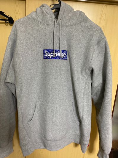 Supreme Bandana Box Logo Hooded Sweatshirt "Grey"