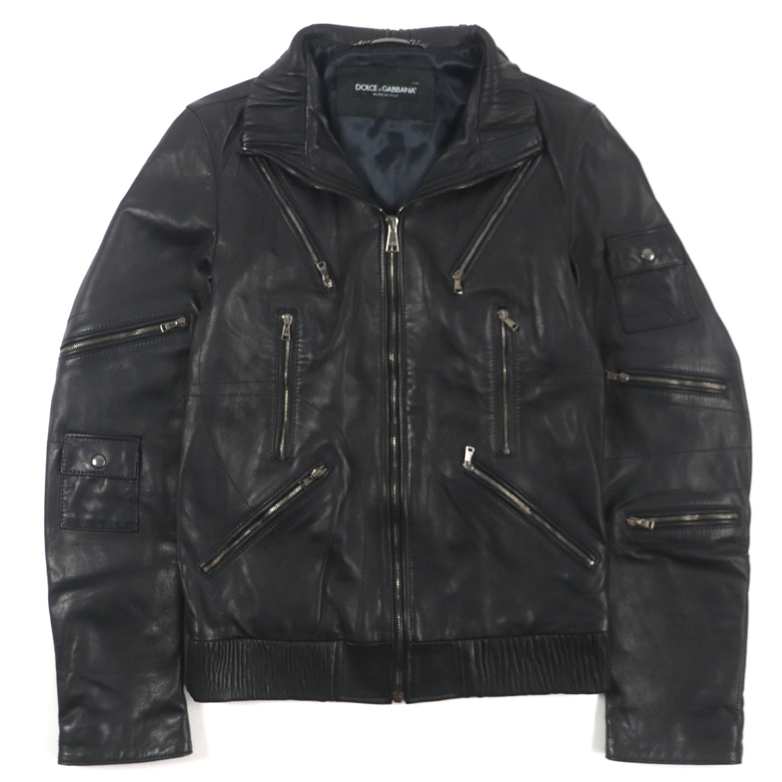 美品 ドルチェ&ガッバーナ
 ライダースジャケット ブラック メンズ 44