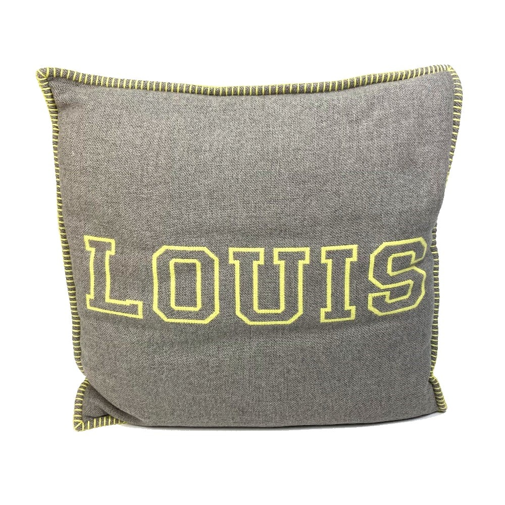 ルイヴィトン LOUIS VUITTON クッション・フリオ ルイ MP2158 インテリア 雑貨 家具 クッション ウール/カシミヤ イエロー×グレー