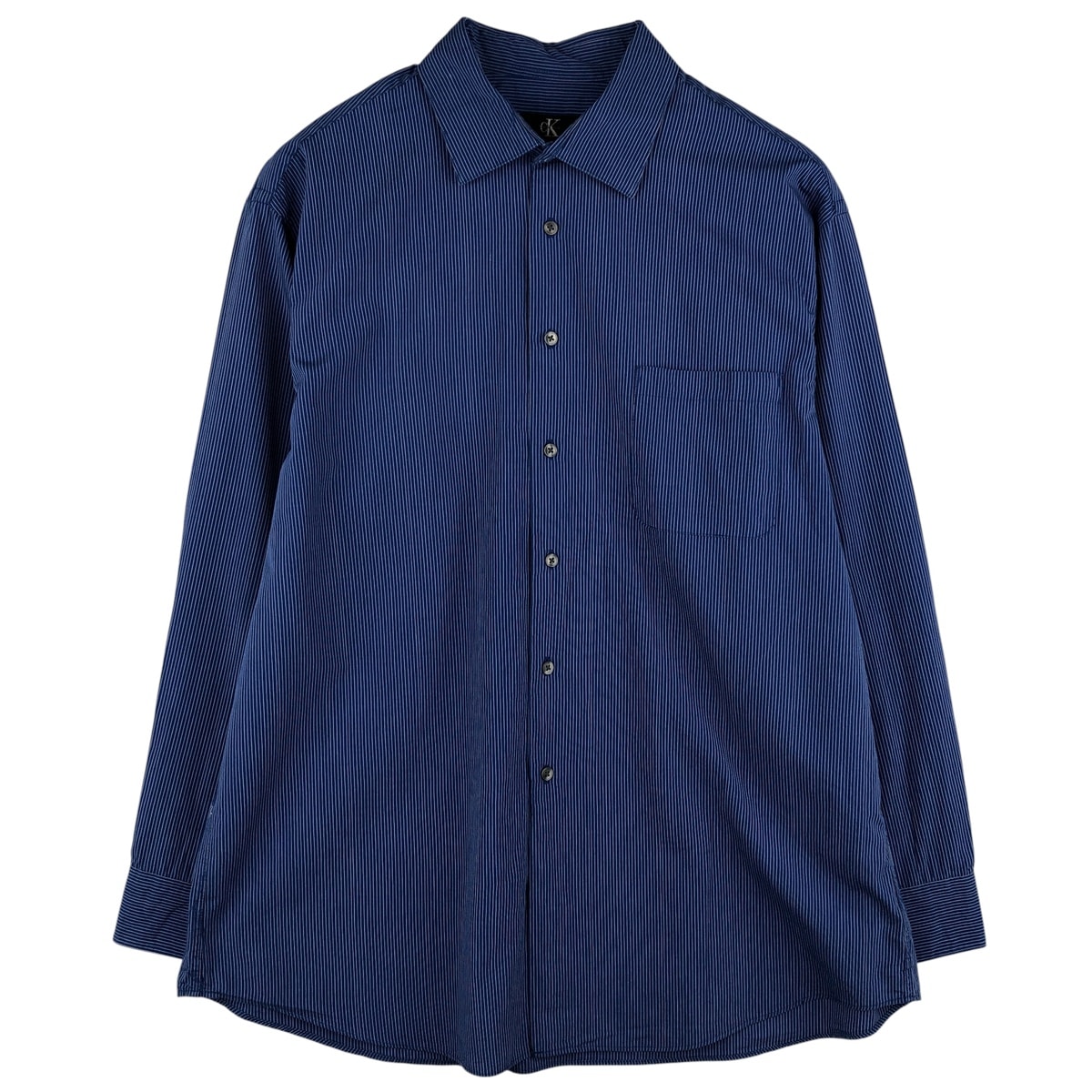 古着 カルバンクライン Calvin klein REGULAR FIT 長袖 コットンストライプシャツ メンズXL相当/eaa611720