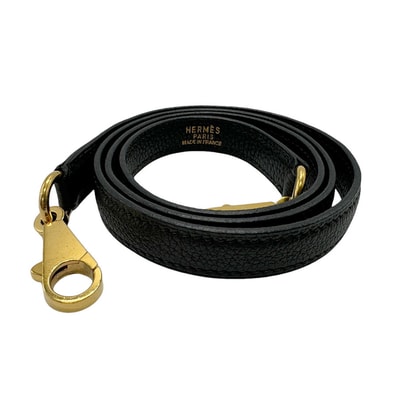 エルメス HERMES ショルダーストラップ ケリー用 ボリード用/推定フィヨルド ブラック ゴールド ユニセックス【中古】 z2762