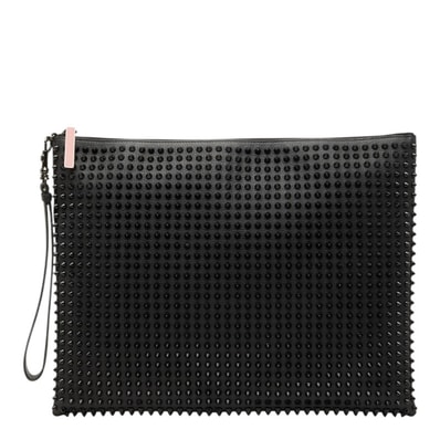 クリスチャンルブタン スパイクスタッズ クラッチバッグ ブラック レザー レディース Christian Louboutin 【中古】
