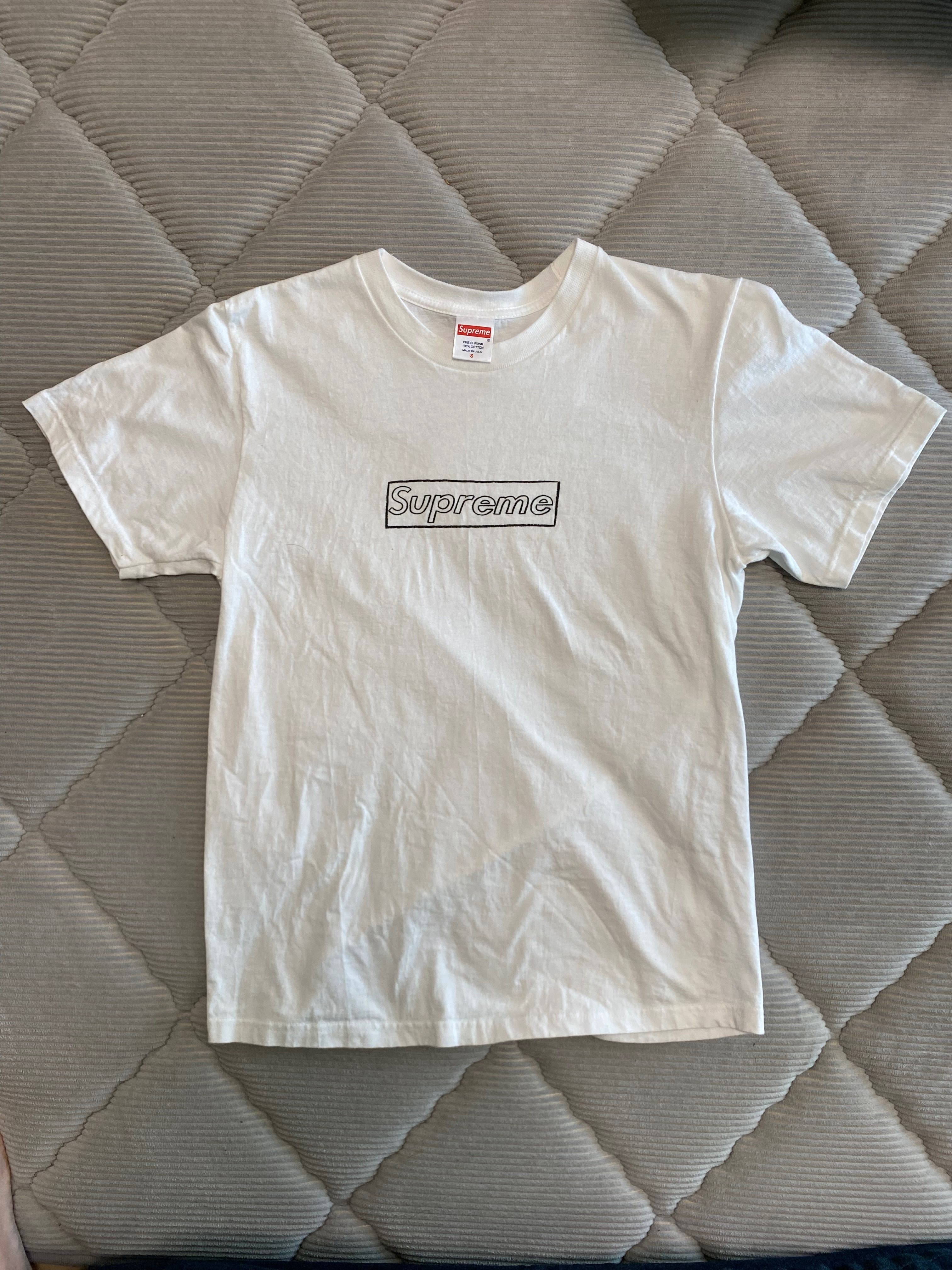 Supreme KAWS Chalk Logo Tee "White"