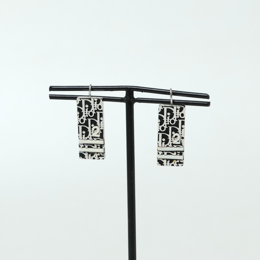 ■美品■Christian Dior クリスチャンディオール ピアス トロッター プレート 2 ナンバリング ブランド古着【中古】20260807/RB0373