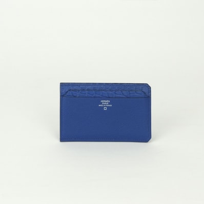 エルメス HERMES シティ 4CC カードケース カード入れ パスケース エバーカラー アリゲーター ブルーロワイヤル Blueroyal ブルー Blue 青 コンパクト財布 ミニ財布 エキゾチック クロコダイル