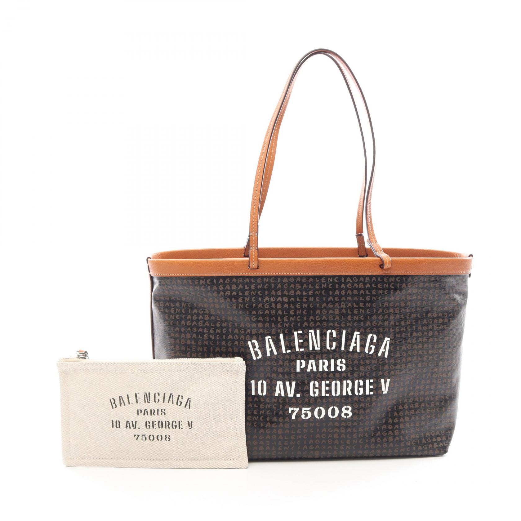 バレンシアガ BALENCIAGA SELECT トートバッグ バッグ PVCコーティングキャンバス レザー レディース ブラック系 / ブラウン系 A000QA2ACRU6092 【新品】
