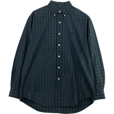 古着 ラルフローレン Ralph Lauren BLAKE 長袖 ボタンダウンチェックシャツ メンズM相当/eaa628735