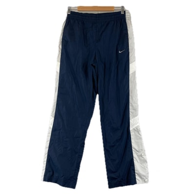 極美品 NIKE ナイキ ナイロンパンツ ブランドロゴ オールシーズン トラックパンツ ポリエステル ネイビー メンズ M【古着】【中古】