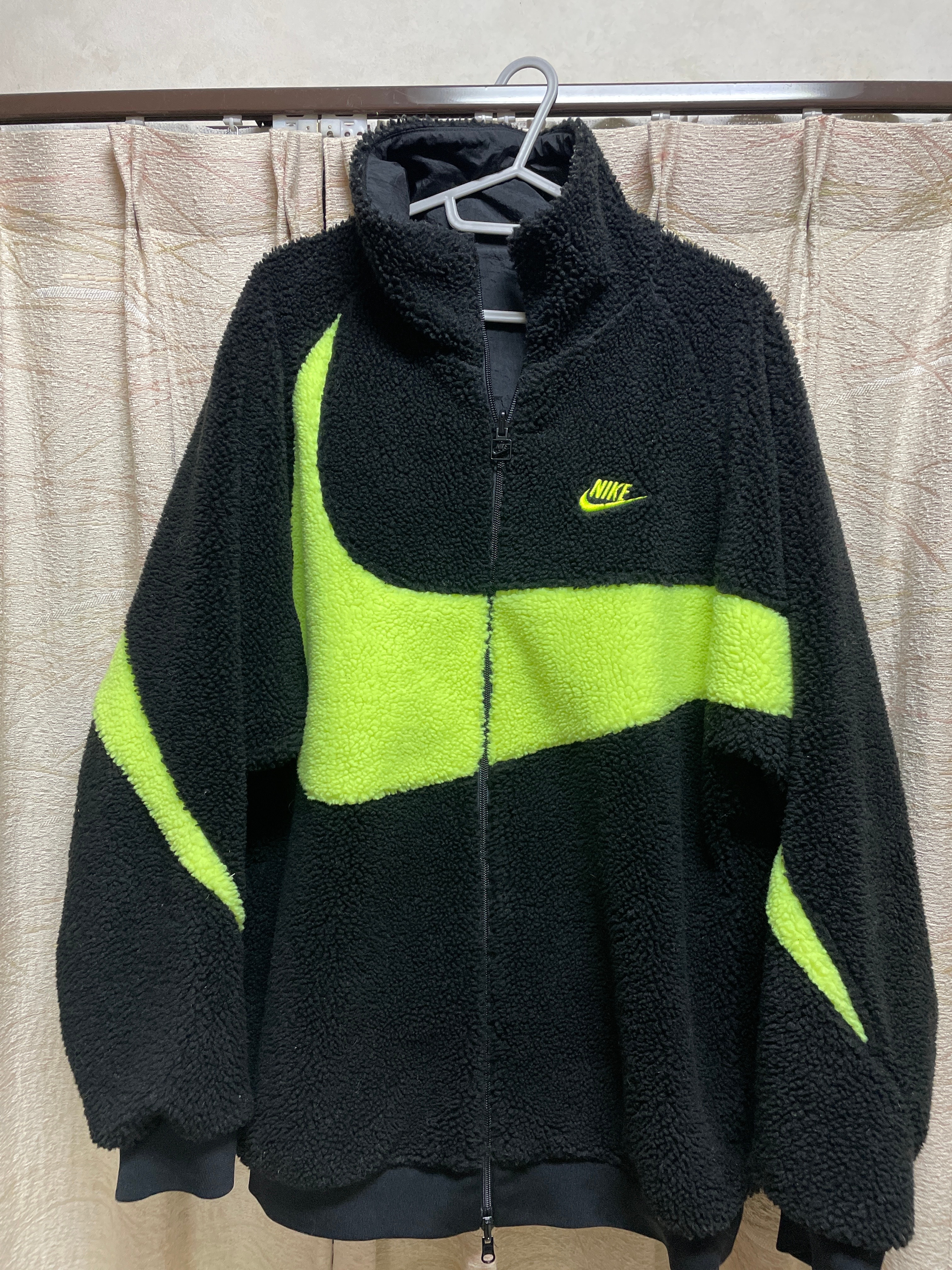 Nike Big Swoosh Reversible Boa Jacket"Black Neon"