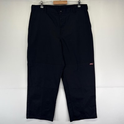 古着 ディッキーズ Dickies パンツ ダブルニー ワンポイントロゴ ツールポケット ジッパーフライ ブラック系 メンズ