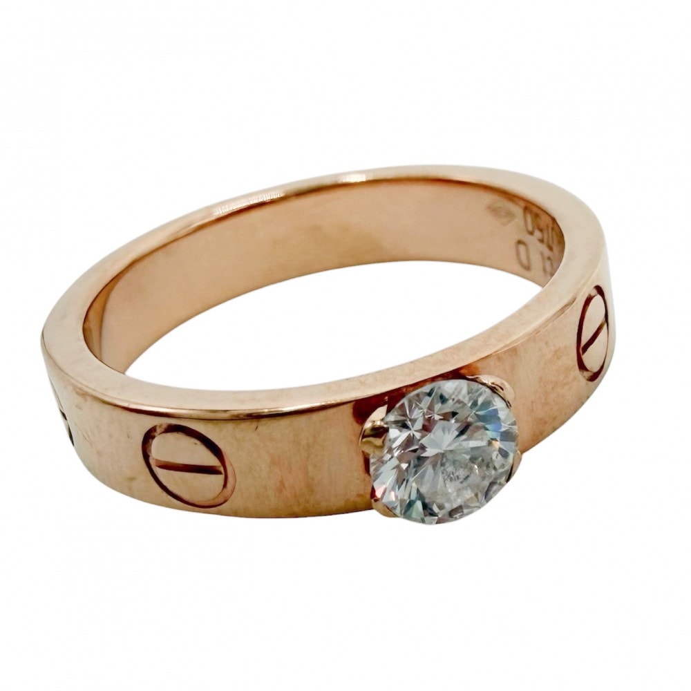 CARTIER カルティエ 指輪 ラブリング ソリテール ジュエリー アクセサリー 18金PG Au750 47サイズ K18ピンクゴールド    ダイヤモンド0.28ct 約7号 レディース 約3.8g【中古品】