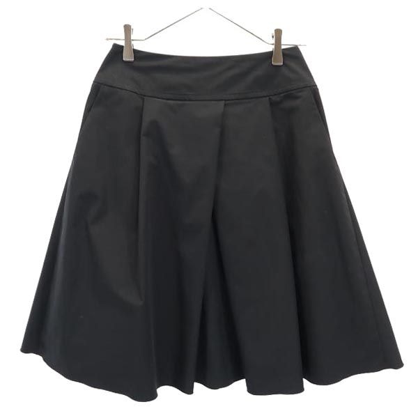 FOXEY NEW YORK フォクシーニューヨーク 日本製 ミニ丈 ギャザースカート 38 ブラック系 バックジップ