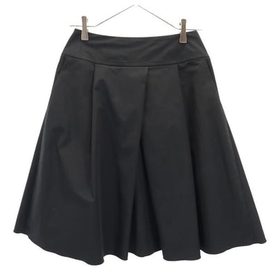 FOXEY NEW YORK フォクシーニューヨーク 日本製 ミニ丈 ギャザースカート 38 ブラック系 バックジップ