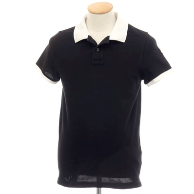 【中古】モンクレール MONCLER 鹿の子 コットン 半袖ポロシャツ ブラック【サイズS】【メンズ】