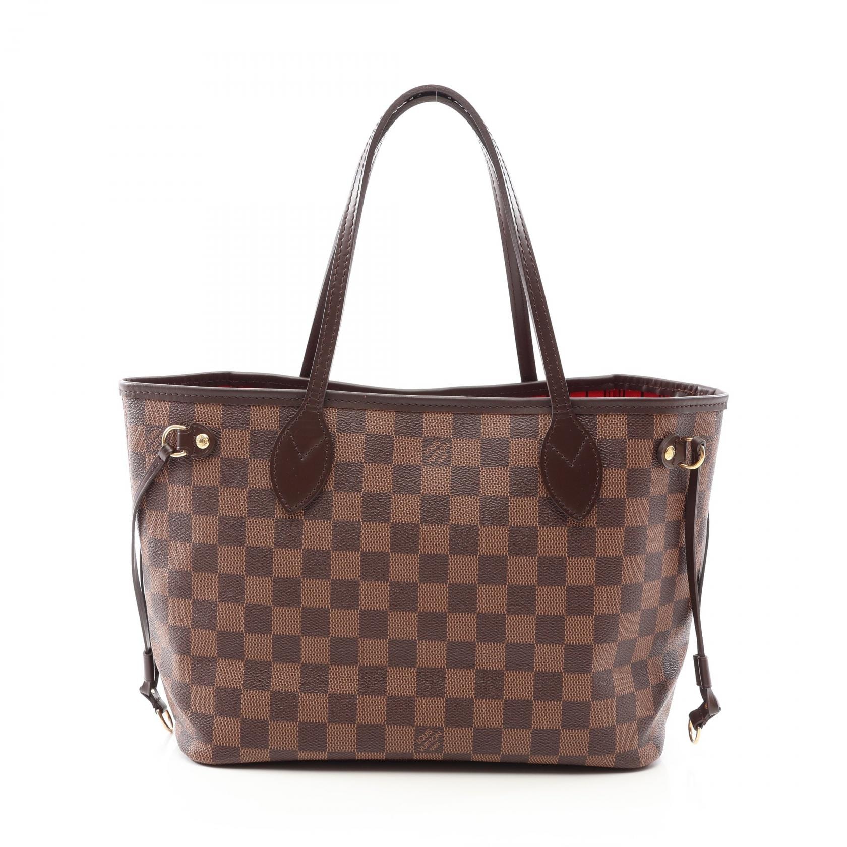 ルイ・ヴィトン LOUIS VUITTON ネヴァーフルPM トートバッグ バッグ PVCコーティングキャンバス レザー ダミエ エベヌ レディース ブラウン系 N41359 【中古】