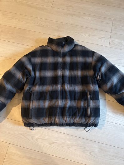 Supreme Flannel Reversible Puffer Jacket "Black"