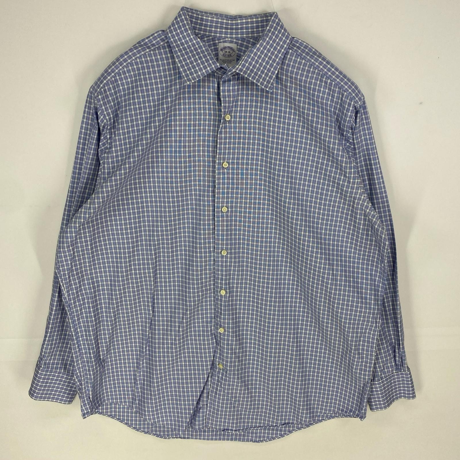 古着 ブルックスブラザーズ Brooks Brothers USA製 長袖シャツ 1818 ロングスリーブ 大きいサイズ 18 ブルー系 チェック メンズ