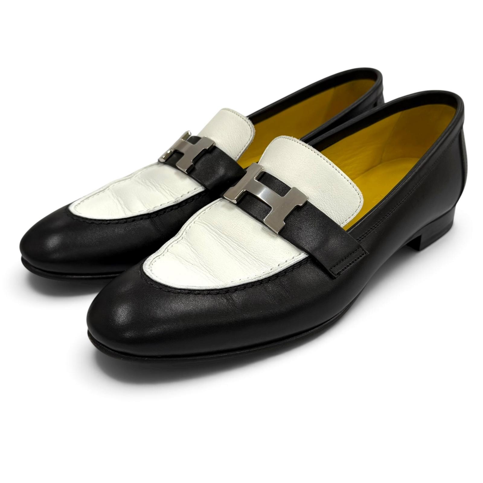 美品 エルメス ローファー モカシン パリ ブラック レディース 37
