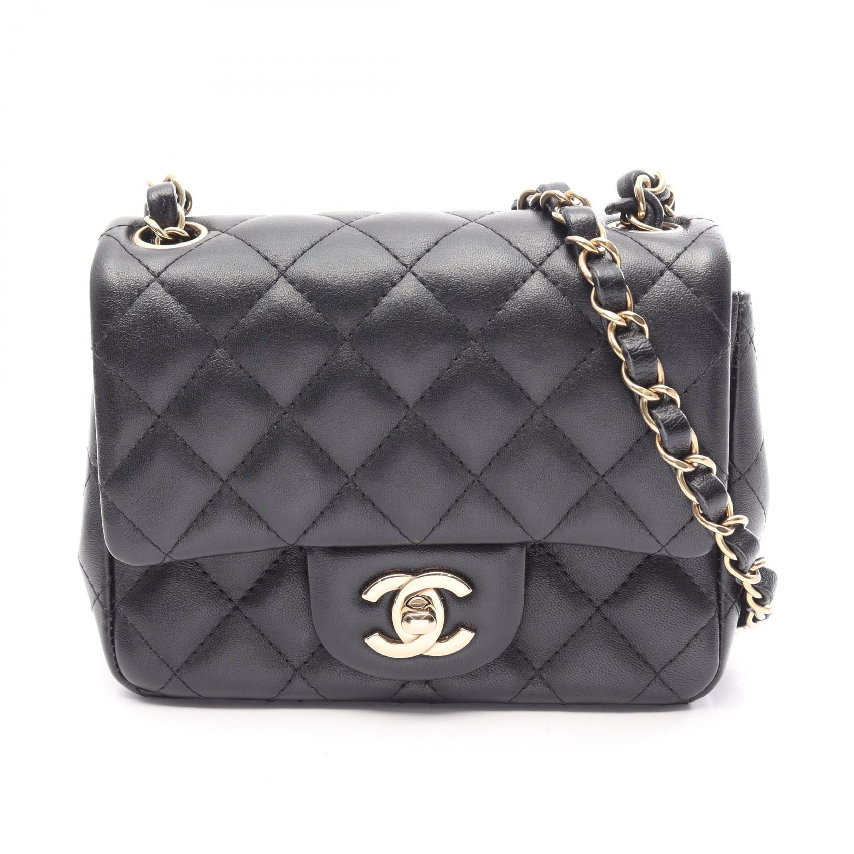 シャネル CHANEL ミニマトラッセ ショルダーバッグ バッグ ラムスキン(羊革) レディース ブラック系 A35200 【中古】