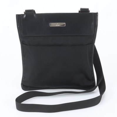 ■美品 グッチ019 0348 ショルダーバッグ レザー×ナイロン