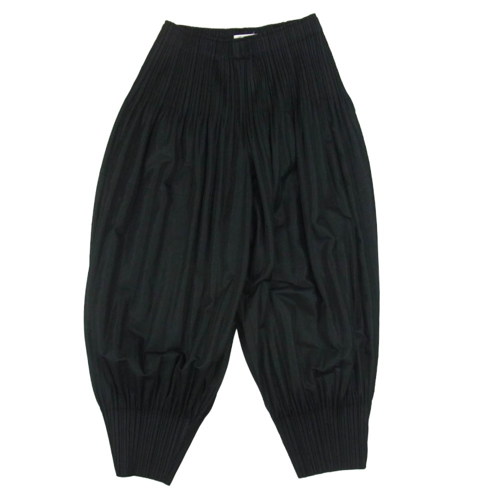 プリーツプリーズ プリーツ加工 パンツ ブラック イッセイミヤケ C (やや傷や汚れあり)】PLEATS PLEASE プリーツプリーズ イッセイ