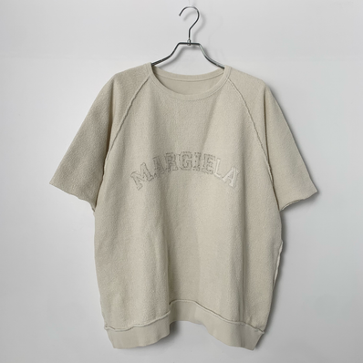 Maison Margiela Men's Logo Short Sleeve Sweatshirt "Ecru"