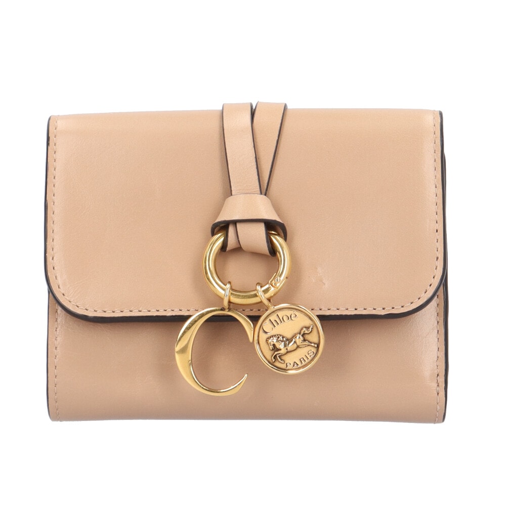 クロエ スモール トリフォールドウォレット アルファベット 三つ折り財布 レザー CHC25SP536O1628V レディース Chloe 中古