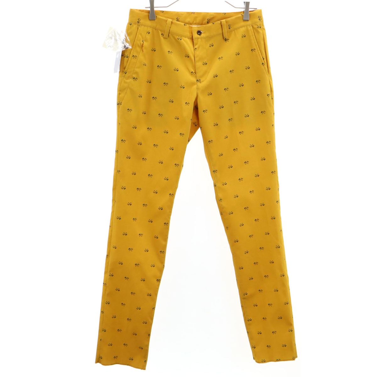 未使用 BEAMS GOLF ビームスゴルフ 総柄 シーズンクレスト パンツ 46 マスタード