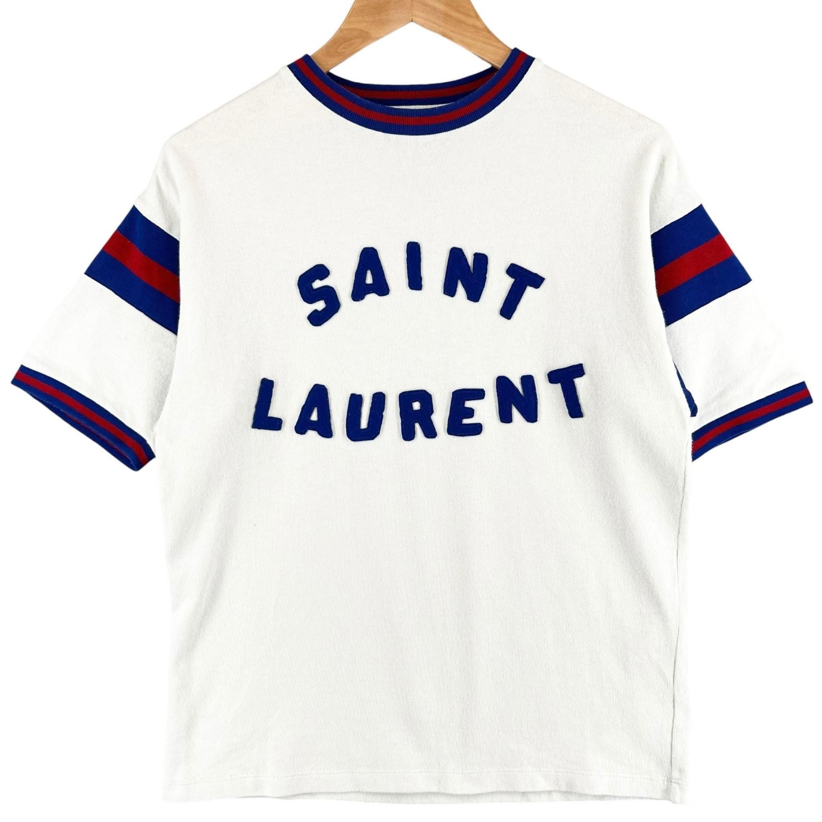 美品 サンローランパリ 半袖Tシャツ ホワイト レディース XS 672869