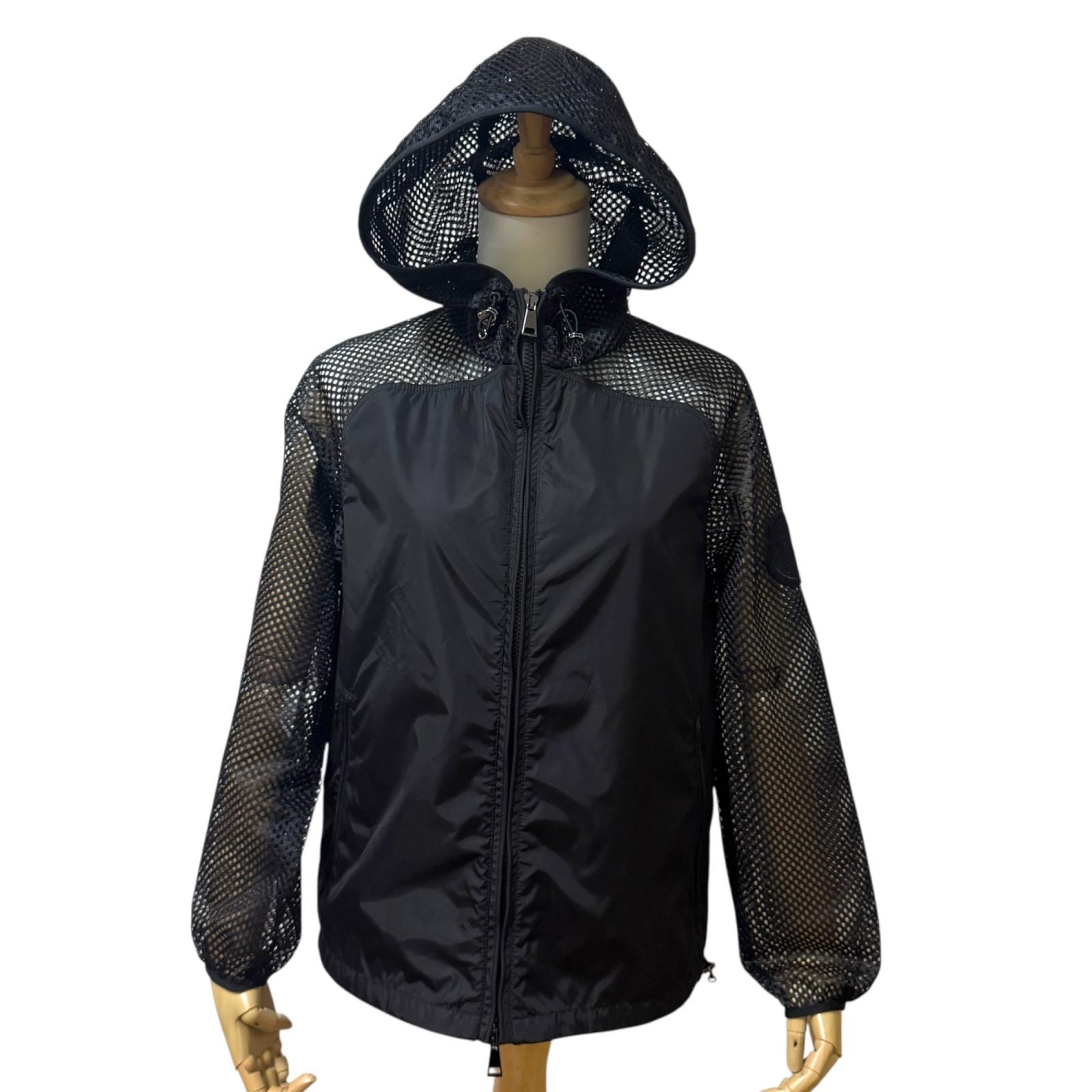 美品 モンクレール MONCLER ペルサン PERSAN メッシュジャケット 黒 サイズ00 F10931A71400 レディース