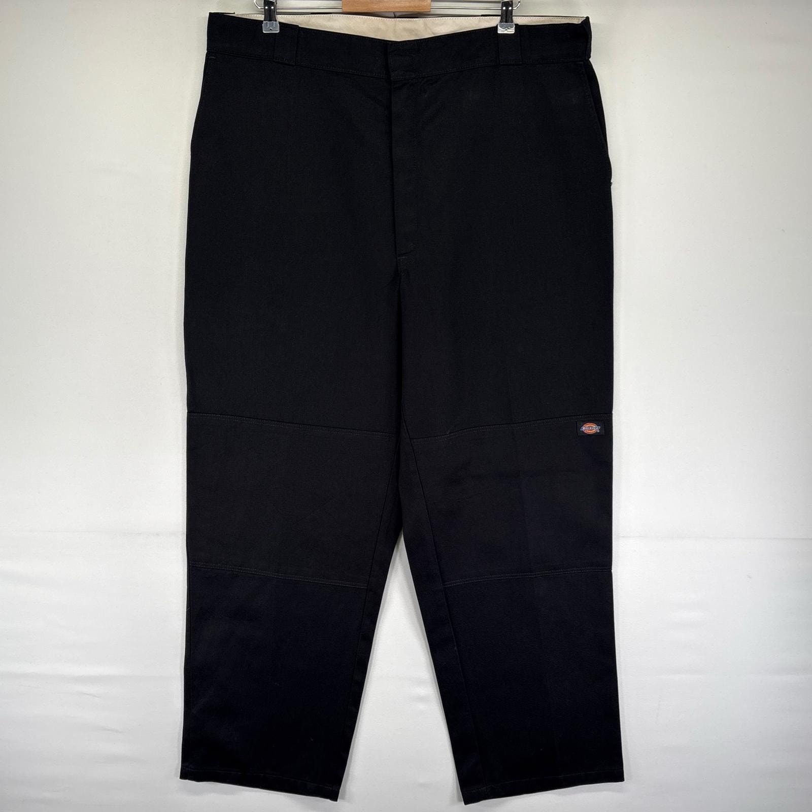 古着 ディッキーズ Dickies パンツ ワークパンツ ダブルニー ワンポイント ツールポケット 大きいサイズ W42 L32  ブラック系 メンズ