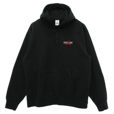Supreme シュプリーム NIKE AIR JORDAN ナイキ ジョーダン 24AW HF0836-010 × NIKE Jordan ナイキ ジョーダン Hooded Sweatshirt フーデッド スウェットシャツ パーカー ブラック系 L【中古】