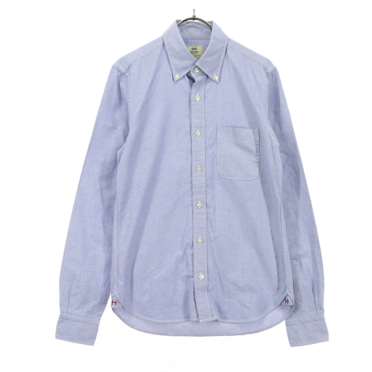 美品 BEAMS HEART ビームスハート コットン 長袖 ボタンダウンシャツ S ブルー系